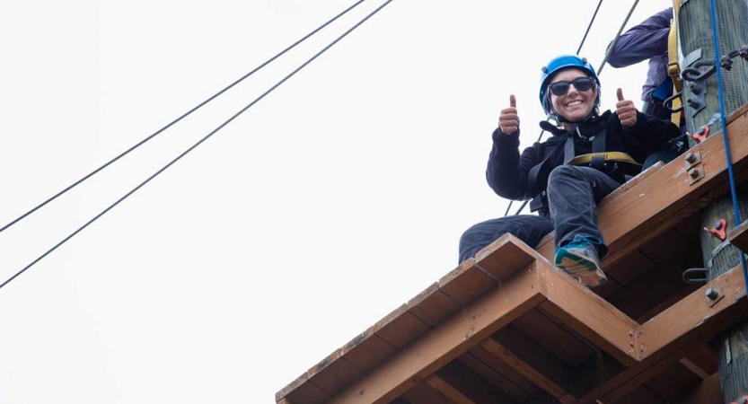 adults on rope course